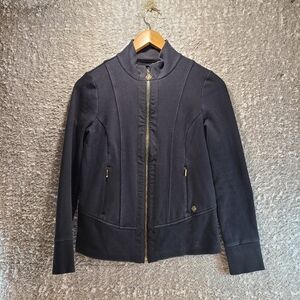 Lilly Pulitzer Luxletic Al Fresco Jacket XS Black Full Zip Pockets Casual  READ